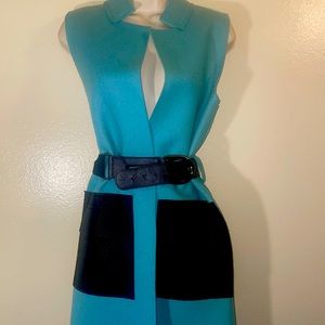 Tiffany blue classy long vest